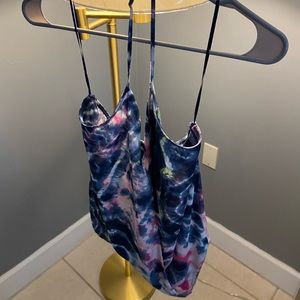 Aqua like new halter blouse, gorgeous, colors in fabric